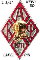 Kappa Alpha Psi Diamond 3D Helmet Armor Lapel Pin [Silver - 1.25"]
