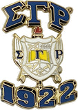 Sigma Gamma Rho 3D Crest Lapel Pin [Gold]