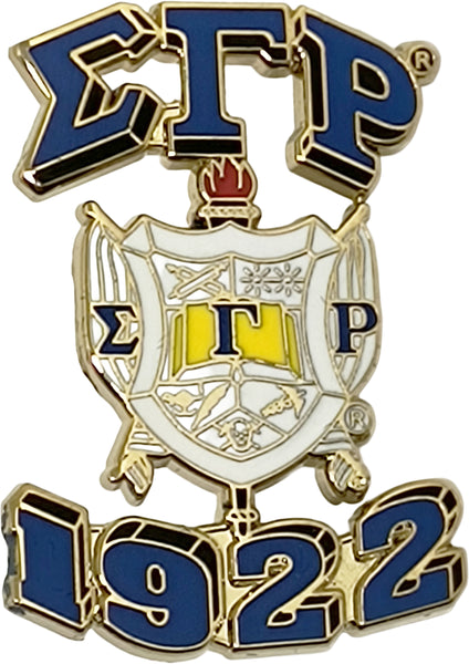 Sigma Gamma Rho 3D Crest Lapel Pin [Gold]