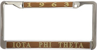 Iota Phi Theta 1963 Metal License Plate Frame [Brown]