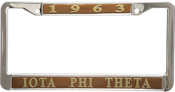 Iota Phi Theta 1963 Metal License Plate Frame [Brown]