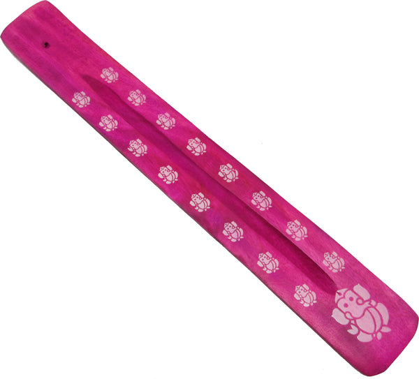 New Age Ganesh Symbol Painted Canoe Incense Burner [Purple]