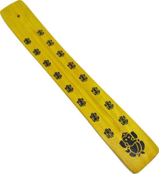 New Age Ganesh Symbol Painted Canoe Incense Burner [Yellow]