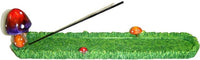 Red Mushrooms Boat Incense Burner [Green]