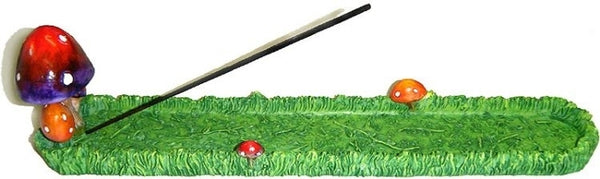 Red Mushrooms Boat Incense Burner [Green]