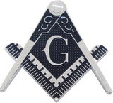 Mason Symbol Distressed Metal Cut-Out Car Emblem [Silver]