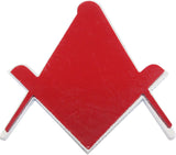 Mason Symbol Distressed Metal Cut-Out Car Emblem [Silver]