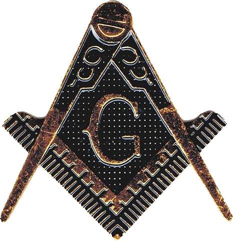 Mason Symbol Distressed Metal Cut-Out Car Emblem [Gold]