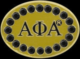Alpha Phi Alpha Crystal Oval Cuff Links [Gold]