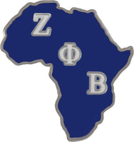 Zeta Phi Beta Africa Shaped Lapel Pin [Silver]