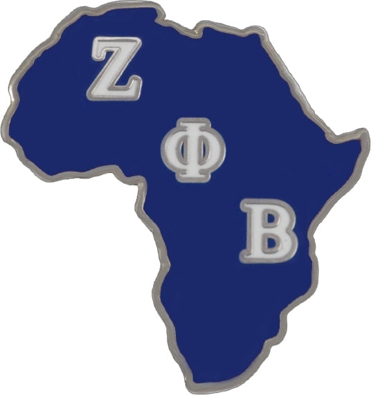 Zeta Phi Beta Africa Shaped Lapel Pin [Silver]