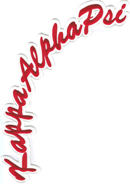 Kappa Alpha Psi Script Large Tackle Twill Rocker Iron-On Patch [Red]