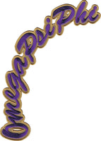 Omega Psi Phi Script Large Tackle Twill Rocker Iron-On Patch [Purple]