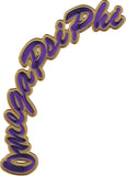 Omega Psi Phi Script Large Tackle Twill Rocker Iron-On Patch [Purple]