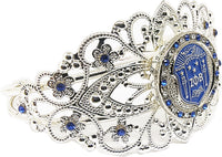 Zeta Phi Beta Crown Filigree Ladies Bangle Bracelet With Stones [Silver]