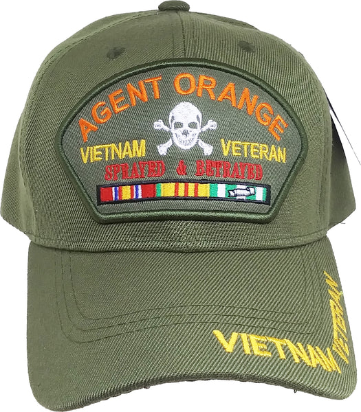 Agent Orange Patch Vietnam Veteran Mens Cap [Baseball Cap - Olive Green]
