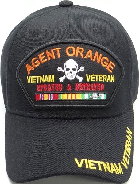 Agent Orange Patch Vietnam Veteran Mens Cap [Baseball Cap - Black]