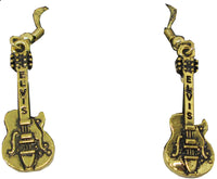 Elvis Presley Guitar Ladies Earrings [Dangle/Drop - Gold]