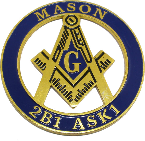 Mason Symbol Cut Out Heavy Weight Car Emblem [Navy Blue]