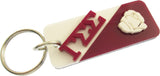 Gamma Sigma Sigma Rose Split Symbol Key Chain [White/Burgundy]