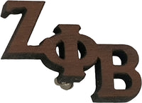 Zeta Phi Beta Small Wood Letter Pin [Brown]