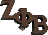 Zeta Phi Beta Small Wood Letter Pin [Brown]