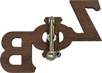 Zeta Phi Beta Small Wood Letter Pin [Brown]