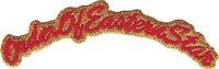 Eastern Star Script Mini Rocker Iron-On Patch [Red]