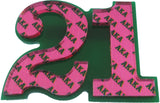 Alpha Kappa Alpha Acrylic Line #21 Mirror Pin [Green/Pink]