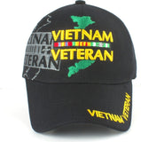 Vietnam Veteran Map & Ribbons Shadow Mens Cap [Baseball Cap - Black]