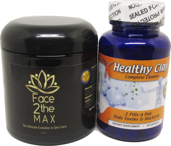 MineCeuticals Healthy Oregon Blue Clay Capsules & Face2theMAX Pack [Natural]