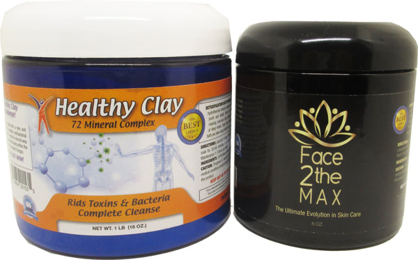 MineCeuticals Healthy Oregon Blue Clay Bath Powder & Face2theMAX Pack [Blue]