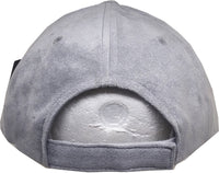 Plain Faux Suede Leather Mens Baseball Cap [Curved Bill - Light Grey]