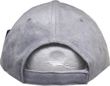 Plain Faux Suede Leather Mens Baseball Cap [Curved Bill - Light Grey]