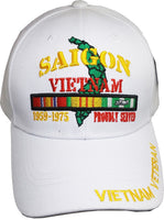 Saigon Vietnam Veteran Proudly Served Mens Cap [White]