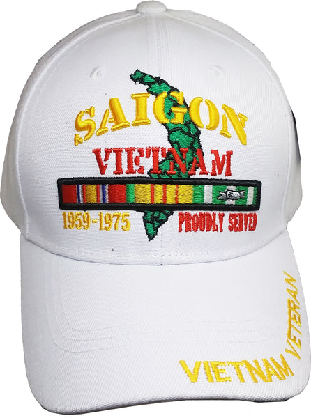 Saigon Vietnam Veteran Proudly Served Mens Cap [White]