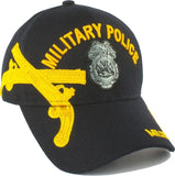 Military Police Badge Shadow Mens Cap [Baseball Cap - Black/Gold]