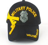 Military Police Badge Shadow Mens Cap [Baseball Cap - Black/Gold]