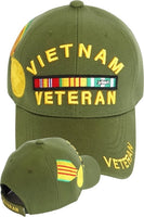 Vietnam Veteran Ribbons With Color Medal Mens Cap [Olive Green]