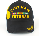Vietnam Veteran Ribbons With Color Medal Mens Cap [Black]