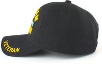 Vietnam Veteran Ribbons With Color Medal Mens Cap [Black]