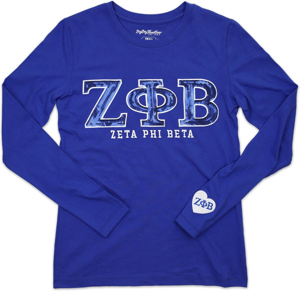 Big Boy Zeta Phi Beta Divine 9 S2 Long Sleeve Ladies Tee [Royal Blue]