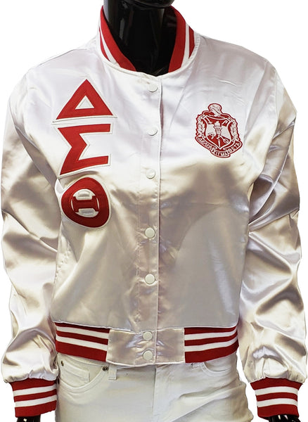 Buffalo Dallas Delta Sigma Theta Satin Jacket [White]