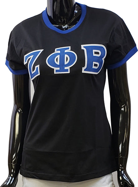 Buffalo Dallas Zeta Phi Beta Ringer T-Shirt [Short Sleeve - Black]