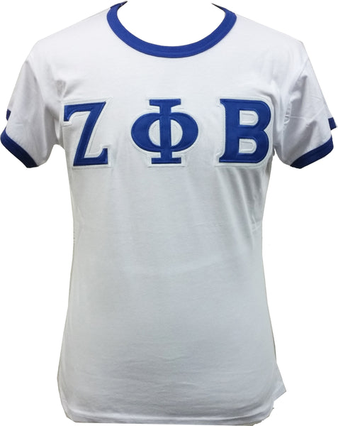 Buffalo Dallas Zeta Phi Beta Ringer T-Shirt [Short Sleeve - White]
