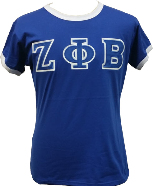 Buffalo Dallas Zeta Phi Beta Ringer T-Shirt [Short Sleeve - Blue]