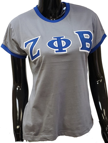 Buffalo Dallas Zeta Phi Beta Ringer T-Shirt [Short Sleeve - Grey]