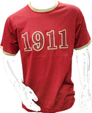 Buffalo Dallas Kappa Alpha Psi 1911 Ringer T-Shirt [Short Sleeve - Crimson Red]
