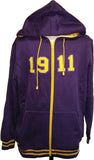 Buffalo Dallas Omega Psi Phi 1911 Zip Hoodie [Purple]