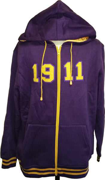 Buffalo Dallas Omega Psi Phi 1911 Zip Hoodie [Purple]